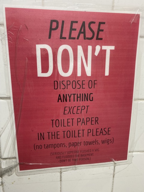 Don't flush your wig