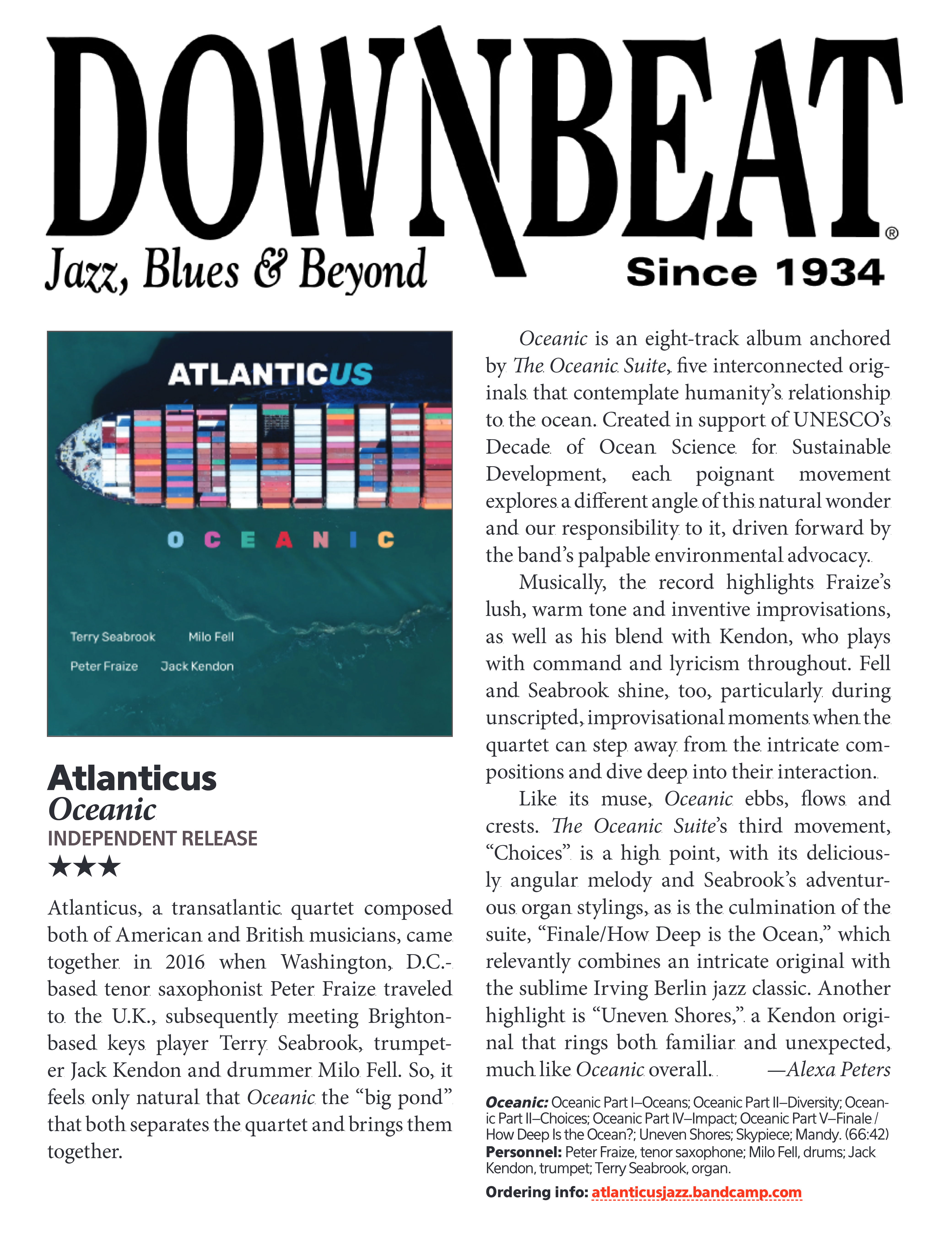 DownBeat Oceanic review